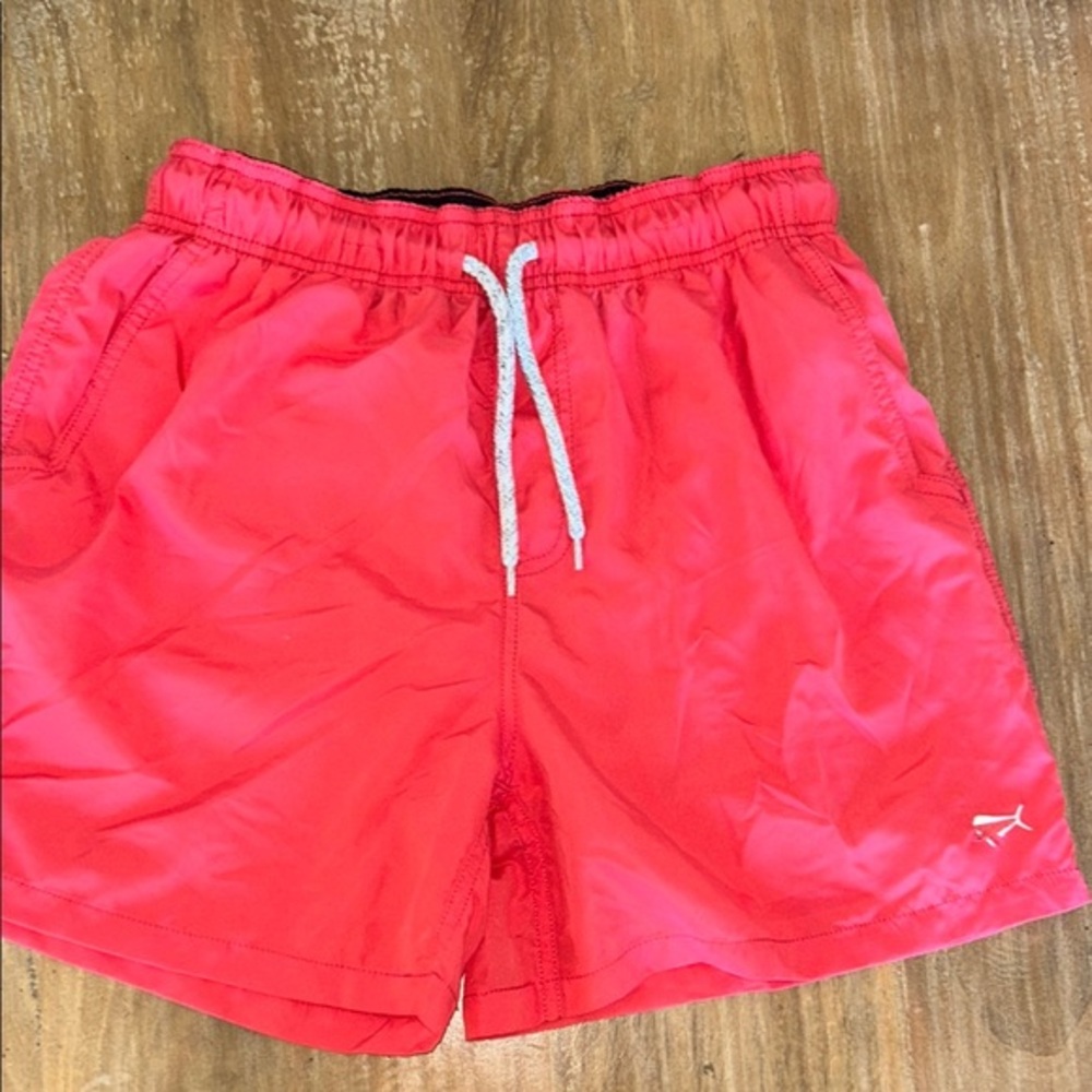 Vibrant Red Swim Trunks Quick-Dry Fabric Mens Medium Mesh Lining Beach Pool